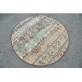 thumbnail image 2 of Round Rug, Turkish Rug, 4.2x4.2 ft, Oushak Rug, Circle Rug, Organic Rug, Handmade Rug, Patchwork Rug,Oriental Rug, Vintage Wool Rug, 6465, 2 of 10