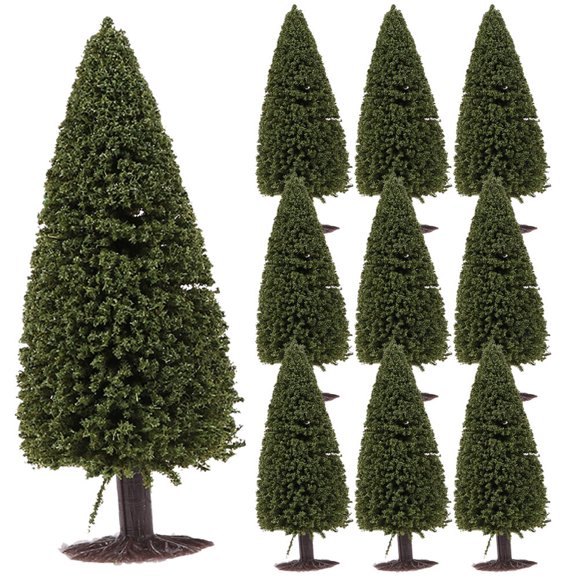 10 piezas de pinos en miniatura, modelo de paisaje verde, árboles de cedro.