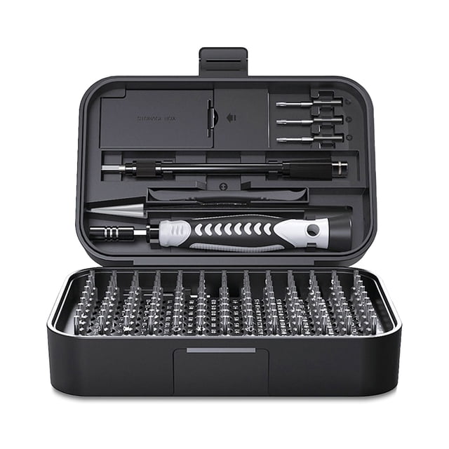 Ajuste de destornillador de acero de acero de acero artesanías de broca de bricolaje reparación de bricolaje herramienta multifuncional portátil reemplazable con el caso 130pcs Inevent EL006009-02B