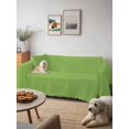 thumbnail image 6 of Green Couch Cover, Solid Color Simple Abstract Fashion Light Color Sofa Cover Blanket for 2 Seat Cushion, Sectional Sofa Slipcover Furniture Protector for Living Room Bedroom 71''x102'', 6 of 9