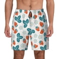 thumbnail image 3 of Uemuo Floral Strawberr Pattern Mens Swim Trunks Quick Dry Board Shorts with Mesh Lining, Stretch Beach Shorts Quick Dry No-Chafing Board Shorts-, 3 of 9
