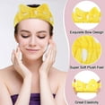 thumbnail image 4 of 24 Pack Spa Headband Bow Hairband Facial Makeup Women Face Wash Adjustable Skincare Headbands Flannel Towel Soft Head Wraps for Women Shower Washing Face(Stylish Pattern), 4 of 7