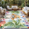 thumbnail image 3 of Outdoor Rug 5x7 ft Tropical Coastal Waterproof Outdoor Patio Rug Mat Non Slip Outside Area Carpet for RV,Camping,Porch,Deck,Pool,Balconybackyard,Vintage Dwarf Shell Starfish Butterfly Palm Tree, 3 of 9