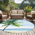 thumbnail image 5 of Round Area Rug 8ft,Seaside Beach Palm Trees Washable Carpet Non-Slip Runner Accent Rugs Indoor Floor Mat for Bedroom Living Room Decor,Summer Tropical Ocean, 5 of 9