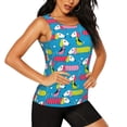 thumbnail image 2 of Xecao Color Dachshund Dog print women's scoop neck, loose-fit workout tank tops for the gym., 2 of 9