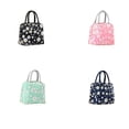 thumbnail image 4 of Soidarity Fiambrera portátil, bolsa de tela impermeable, enfriador térmico de alimentos, bolsa de almacenamiento de Picnic con aislamiento de flores, Kits de desorden para acampar Negro Soidarity OD027724-04, 4 of 6