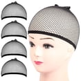 thumbnail image 1 of Red para el cabello compatible con peluca, 4 tapas de malla para peluca con extremos cerrados, 1 of 5