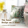 thumbnail image 6 of Christmas Throw Pillow Covers 16x16 Set of 2, Winter Xmas Pine Branches Red Berry Bells Decorative Pillow Cases Farmhouse Cotton Square Cushion Cover for Couch Sofa Bed, 6 of 6
