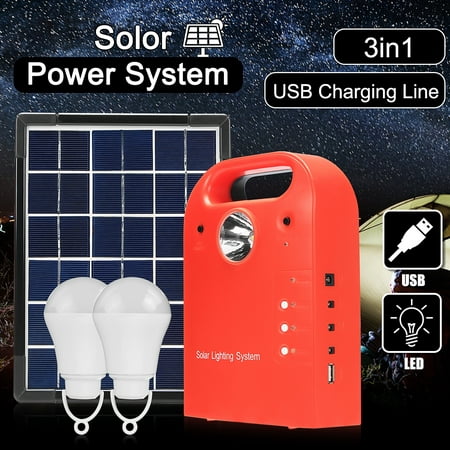Portable Small DC Solar Panels Charging Generator Power with solar generator Highlight LED Light Bulb for Home Outdoor Tourism Picnic (Best Solar Powered Generator)