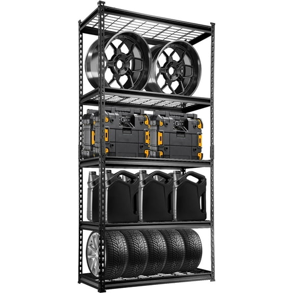 VEVOR Storage Shelving Unit 5-Tier Adjustable 36"W x 16"D x 72"H, 2000 lbs Load Heavy Duty Garage Shelves Metal Organizer Wire Rack