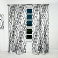 thumbnail image 2 of Designart 'Black and White Geometric Pattern III' Mid-Century Modern Curtain Panel, 2 of 5