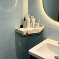 thumbnail image 5 of Honmine Corner Shelf Bathroom, Corner Shelving Unit No-Drill Wall-Mounted, PVC Storage Rack for Bathroom Vanity, Shower, and Toilet, 5 of 6