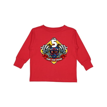 

Inktastic Race Car 5th Birthday Gift Toddler Boy or Toddler Girl Long Sleeve T-Shirt