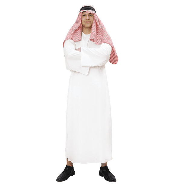Disfraz jeque arabe clasico con barba para adulto hombre talla xxl
