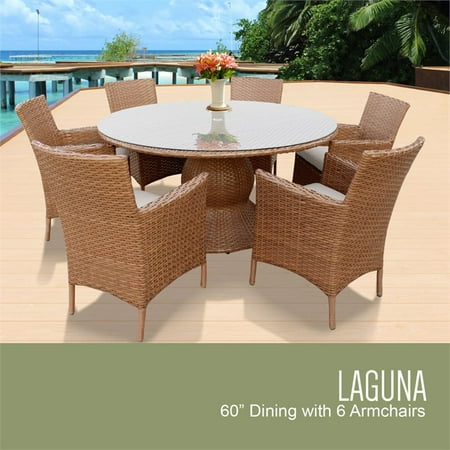Tkc Laguna 7 Piece 60 Round Gl Top Patio Dining Set Tkc Laguna 7 Piece 60 Round Gl Top Patio Dining Set