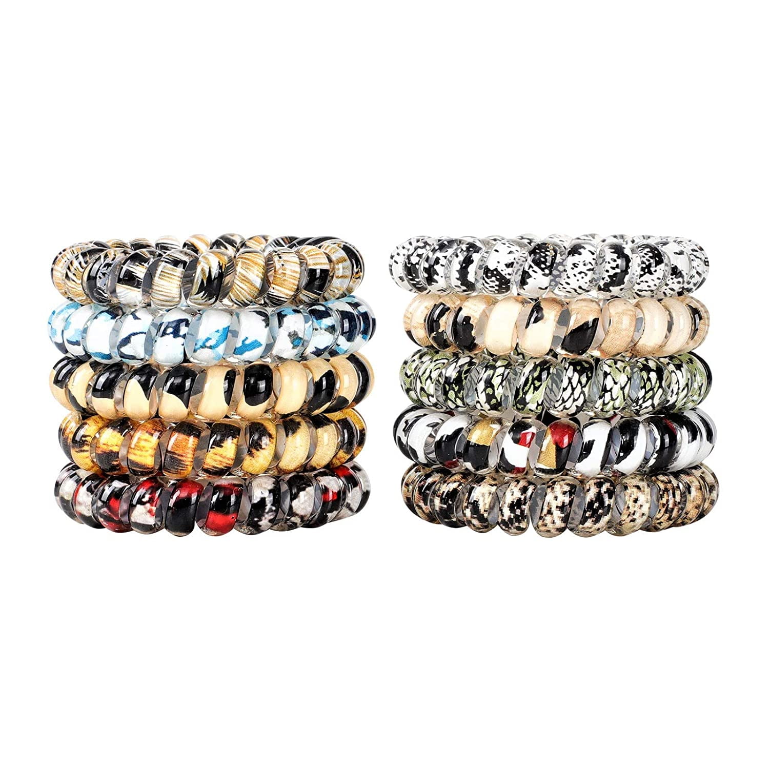 30pcs Spiral Hair Ties No Crease Coil Hair Ties Spiral Ponytail Holder