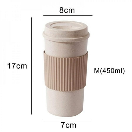

Hazel Tech Double-wall Insulation Eco-friendly Wheat Fiber Straw Coffee Cup Travel Coffee Mug Leakproof Gift Mugs