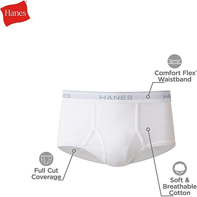 Hanes Men's Tagless White Briefs with ComfortFlex Waistband Medium 32-34 