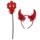 thumbnail image 1 of 1 juego de diadema y tenedor para cosplay de diablo, disfraz divertido para fiesta de cosplay, diadema y varita de diablo., 1 of 6