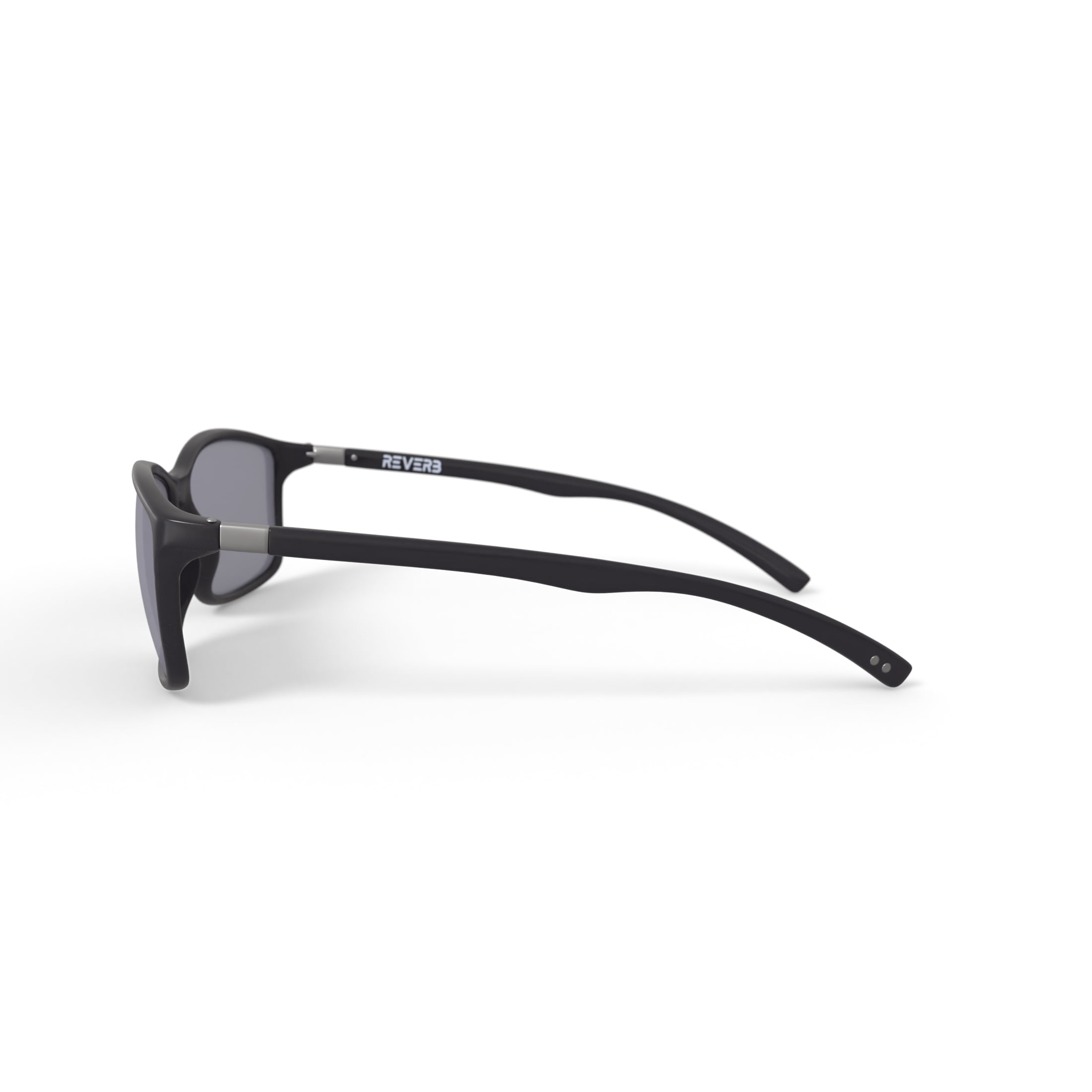 Reverb Men's Thinline Rectangle Prescription Fashion Sunglasses, RVMOS1004, Rubberized Black, 61-15-150, with Case