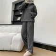 thumbnail image 2 of acuever women's pajama sets women's pajama set Womens Fuzzy Pajama Sets Warm Cozy Winter Sets Fleece Set Loose Comfy Ladies Plush Sleepwear cotton pajama sets for women, 2 of 5