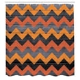 thumbnail image 2 of Ambesonne Chevron Shower Curtain, Zigzag Rustic Lines Pattern, 69"Wx84"L, Burnt Sienna, 2 of 4
