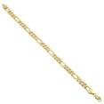 thumbnail image 3 of 7mm Polished 14k Yellow Gold Plated Flat Figaro Chain Bracelet, 7.5 inches, 3 of 7
