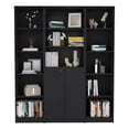 thumbnail image 1 of FM FURNITURE Atoka 3 Piece Living Room Set Black Engineered Wood, 1 of 6