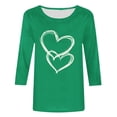 thumbnail image 4 of Wowcloth Women's Valentine Print Round Neck T-Shirt, Three-Quarter Sleeve Loose Fit, Casual Comfortable for Daily Wear and Holiday, 4 of 5