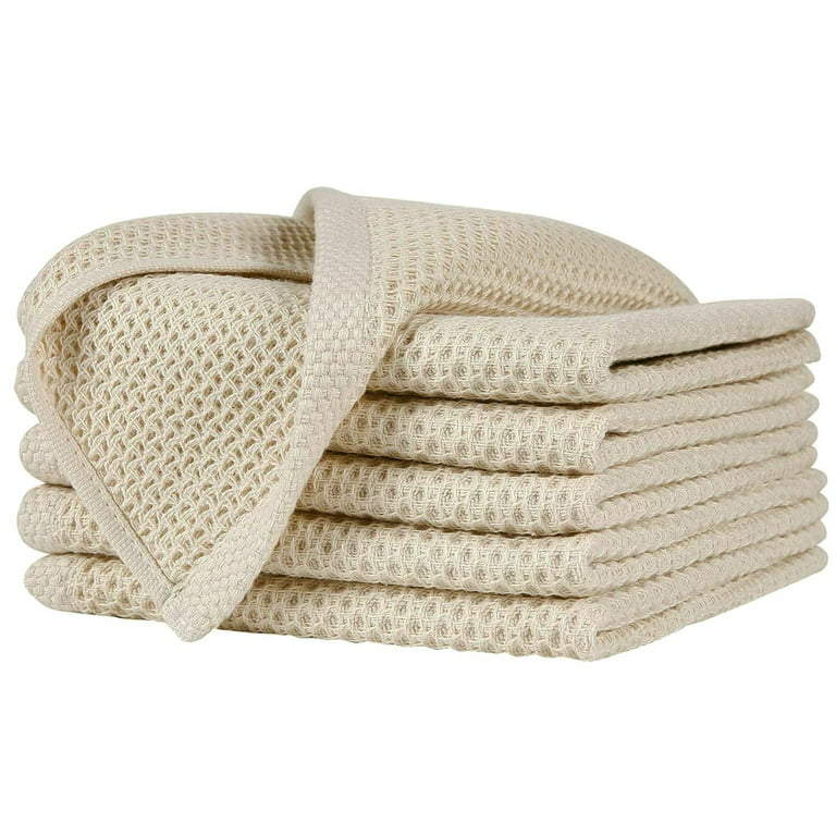 Unique Bargains Reusable Super Absorbent Cotton Lint Free Kitchen Towels  12 x 12 Multi 12 Pcs