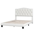 thumbnail image 5 of PORKISS Full Size Platform Bed Frame with Fabric Upholstered Headboard, No Box Spring Needed, Holds 771lbs, Beige, 5 of 10