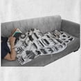 thumbnail image 6 of Queen Soft Flannel Fleece Throw Blanket, Big Silhouette Crown Set Monarchy Imperial Ruler Antique Vintage, Cozy Plush for Indoor and Outdoor Use, 50" x 70", Black and White, by Ambesonne, 6 of 6