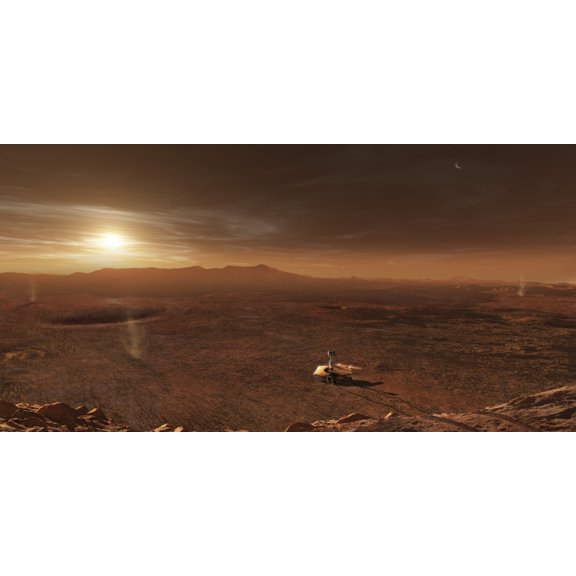 Mars Exploration Rover Spirit in Gusev Crater Canvas Art - Steven HobbsStocktrek Images (40 x 20)