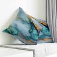 thumbnail image 4 of Throw Pillow Covers 20x20 Inch, Teal Marble Decorative Pillow Cases for Couch Sofa Bed, Golden Luxury Aesthetics Modern Abstract Cotton Linen Square Home Decor Pillowcases with Hidden Zipper, 4 of 7