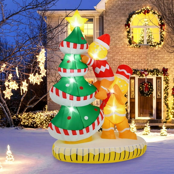 Costway 7 ft Inflatable Christmas Tree with 7Internal LED Lights & Built-in Fan for Yard