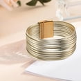 thumbnail image 1 of Pulsera elegante de aleación de zinc para mujer, accesorios de moda con cierre, duradera, regalo premium, brazalete versátil de múltiples . Estilo dorado A, 1 of 10