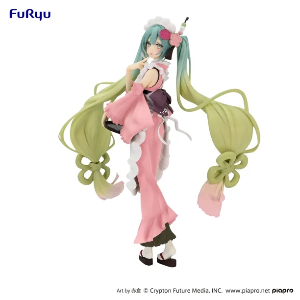 Recién llegado, Sega Original Hatsune Miku Series Matcha Parfait Sakura Maiden, modelo de colección de PVC, figuras de muñecas, juguetes, regalos para festivales