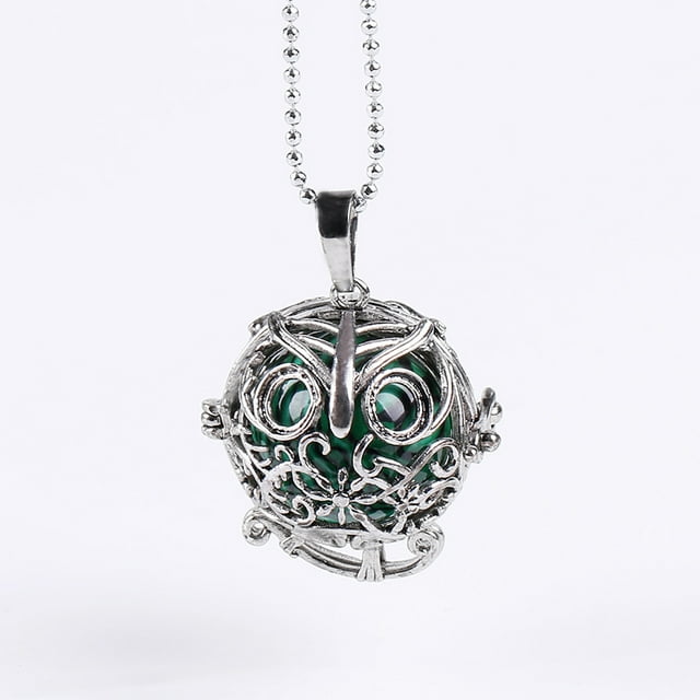 Colliers Pendentifs Animaux Hibou Médaillon pour Femmes Bijoux Lapis-Lazuli en Pierre