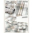 thumbnail image 5 of EVALESS Womens Flannel Plaid Jacket with Hooded Casual Long Sleeve Fleece Lined Shacket Button Down Shirt Jacket Fall Lightweight Coats Size Large US 12-14, 5 of 8