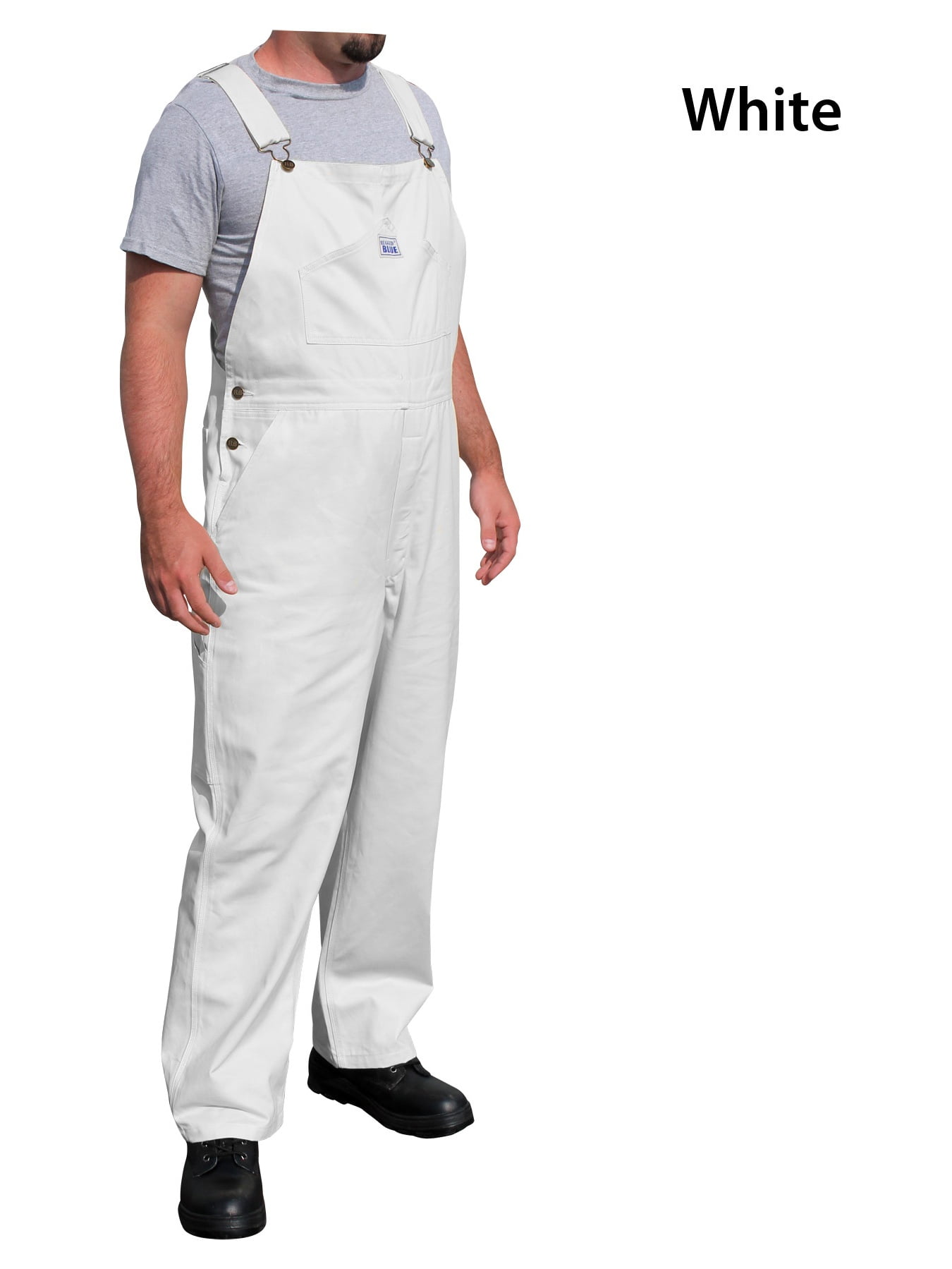 Rugged Blue Men Painter Bib Overalls White 44x30 Big Tall Working