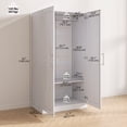 thumbnail image 2 of CoSoTower Armoire Garde-Robe avec Tringle, Anti-Basculement et 2 Portes de Grange, Garde-Robe de Style Ferme pour Chambre, Effet Bois Blanc, 2 of 7