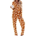 thumbnail image 6 of Edvintorg Pj Sets for Woman Halloween Printed Two Piece Set Long Sleeve Pajamas Soft Sleepwear Top and Pant Plus Size Fashion Clothing Orange XXL, 6 of 8