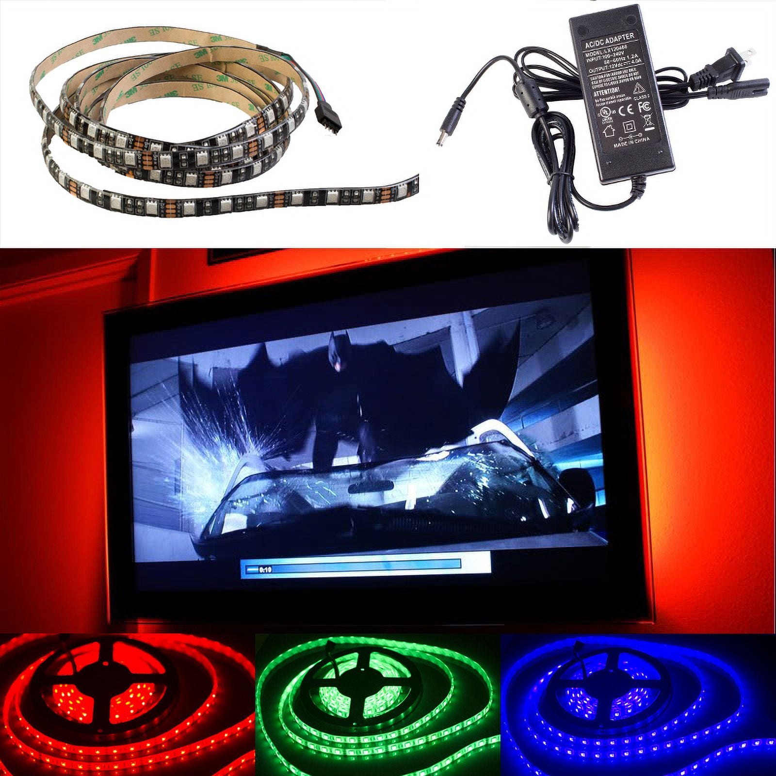 16ft RGB Color-change LED light strip + controller + power supply