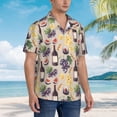 thumbnail image 3 of Fuzoiu Watercolor Bottles And Glasses Print Hawaiian Shirt for Men, Summer Beach Casual Short Sleeve Button Down Shirts, Men’s Beach Summer Shirts with Pocket,X-Large, 3 of 7