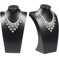 thumbnail image 5 of Nvzi Leather Necklace Bust Jewelry Display Stand Figure Pendant Chain Jewelry Organizer Stand (S(HW 9.8 X 5.7 Inch), Black), 5 of 5