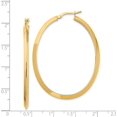 thumbnail image 4 of Solid 14K Yellow Gold Large 3mm Knife Edge Oval Hoop Earrings - 51.5mm, 4 of 6