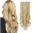thumbnail image 1 of Extensiones de cabello con clip ZHAOCHENG rizado 50 cm 7 piezas 16 clips postizo sintético, 1 of 5