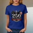 thumbnail image 7 of Duqingm Patriotic Shirts for Women USA 250th Anniversary T Shirts for Celebrate 250th Anniversary of America Patriotic Veteran Tee Blue,L, 7 of 7