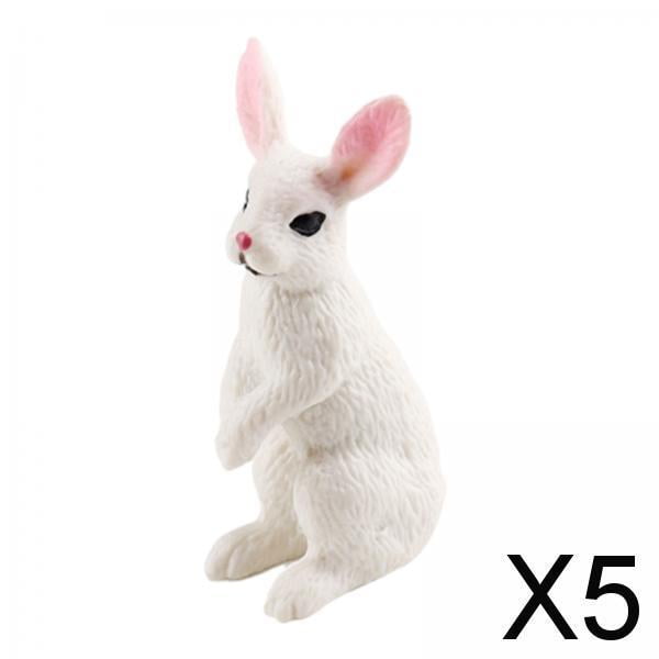 5 Figuras de Conejos, Animales de Granja, Modelo de 3 años O Más, Juguetes Cognitivos para Niños Y Niñas, Adorno de Micropaisaje para Decoración de Es 5 piezas