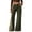 Army Green, variant on Women's Corduroy Flare Pants High Waisted Stretchy Bell Bottom with Patch Pocket Loose Fit Soft Comfy 70s Vintage Boho Casual Fall Winter Trousers Wine